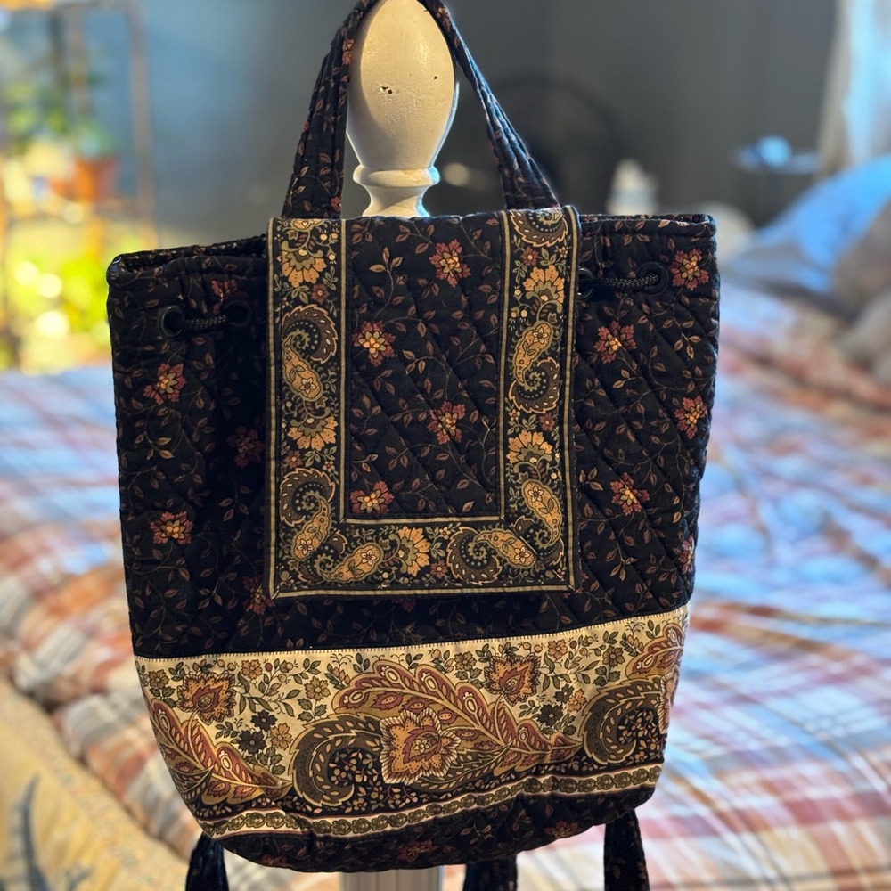 Vera Bradley Black and Brown Floral Travel Bag